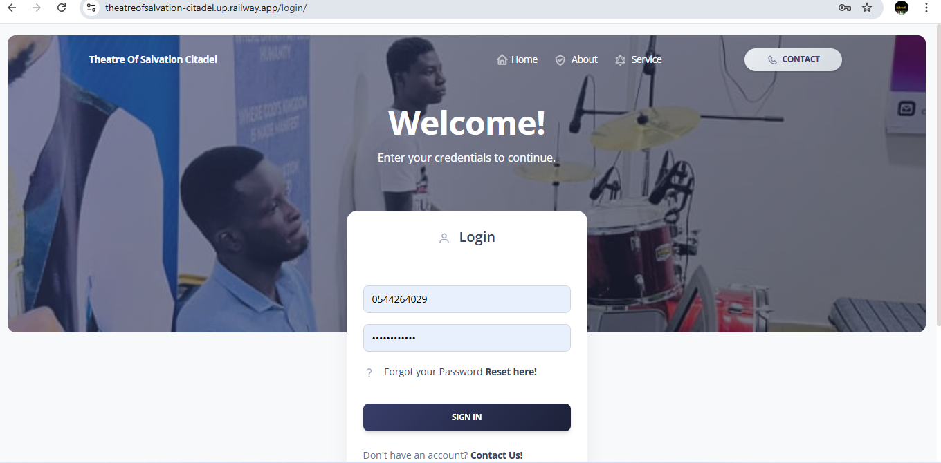 Church Management System Screenshot